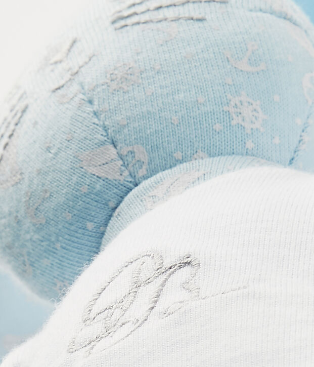 Bedruckter Kuschelhase blau/weiss