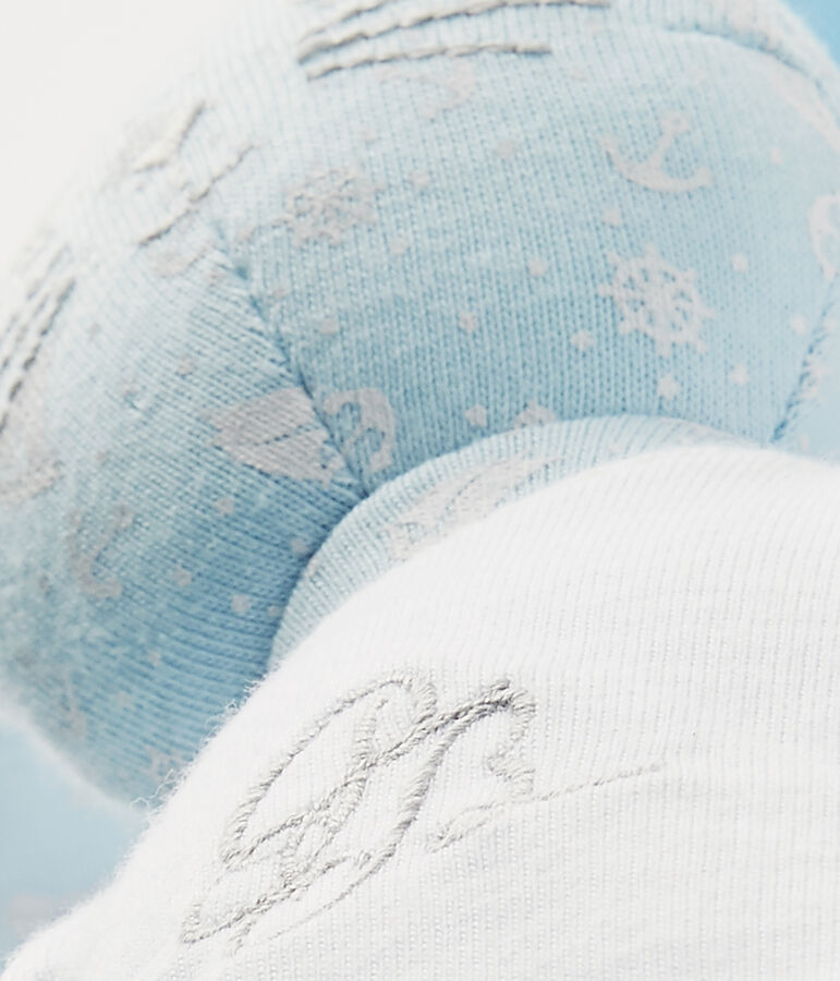 Bedruckter Kuschelhase blau/weiss