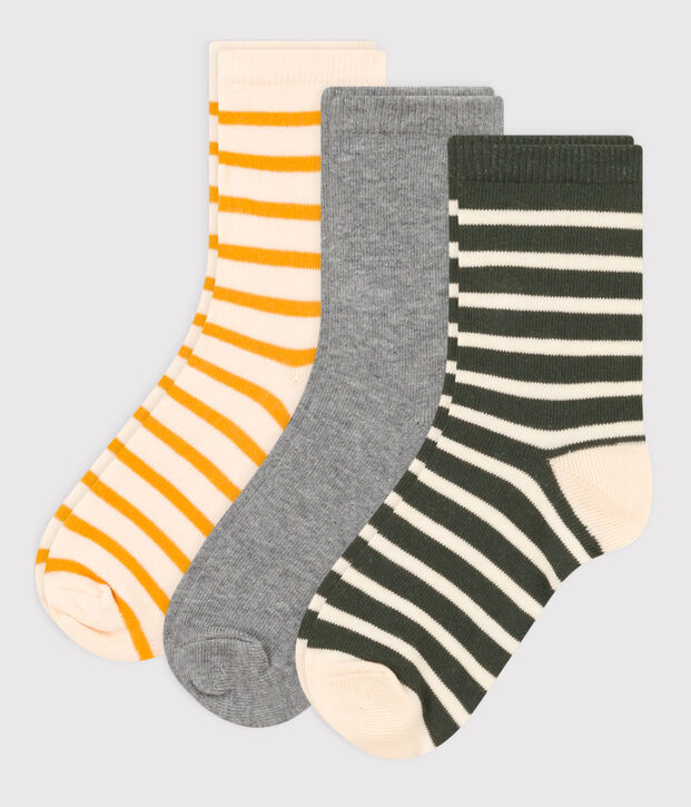 3er-Set gestreifte Kindersocken vielfarbig