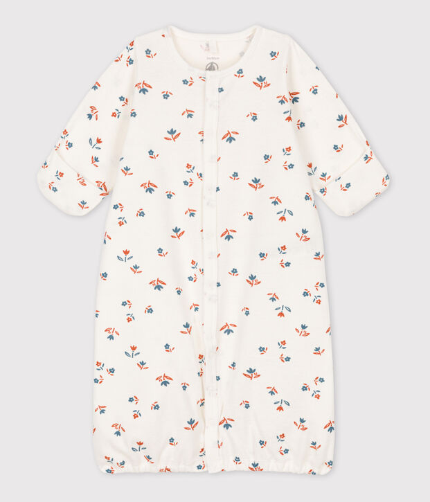 Bedruckter Baby-Kombi-Overall aus Baumwolle weiss/vielfarbig