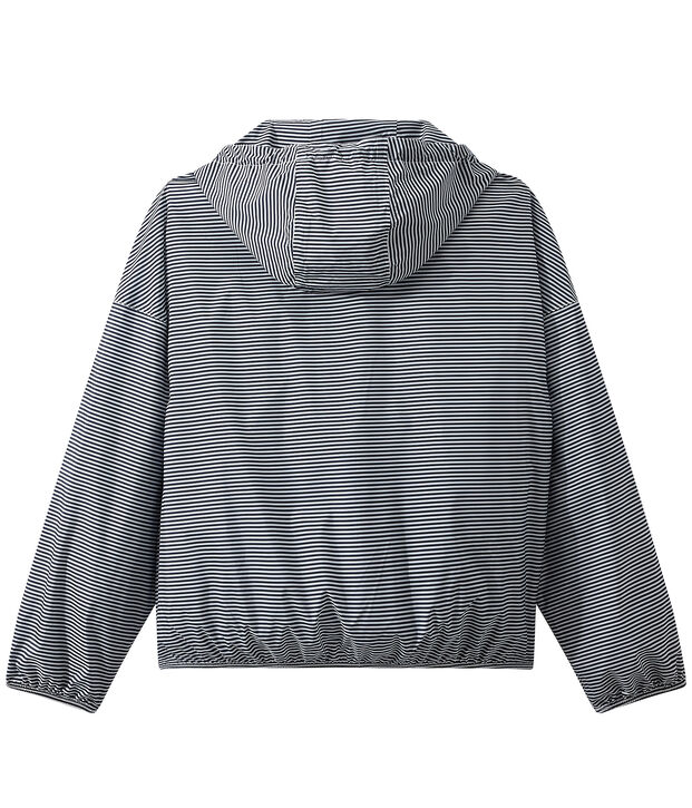 Kurze winddichte jacke unisex blau/weiss