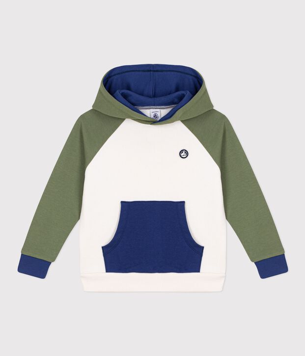 Kinder-Kapuzensweatshirt aus Baumwolle naturfarben/vielfarbig