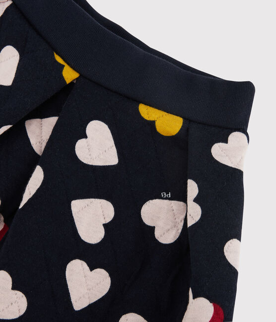 Kinderrock aus gestepptem Doppeljersey für Mädchen blau SMOKING/weiss MULTICO