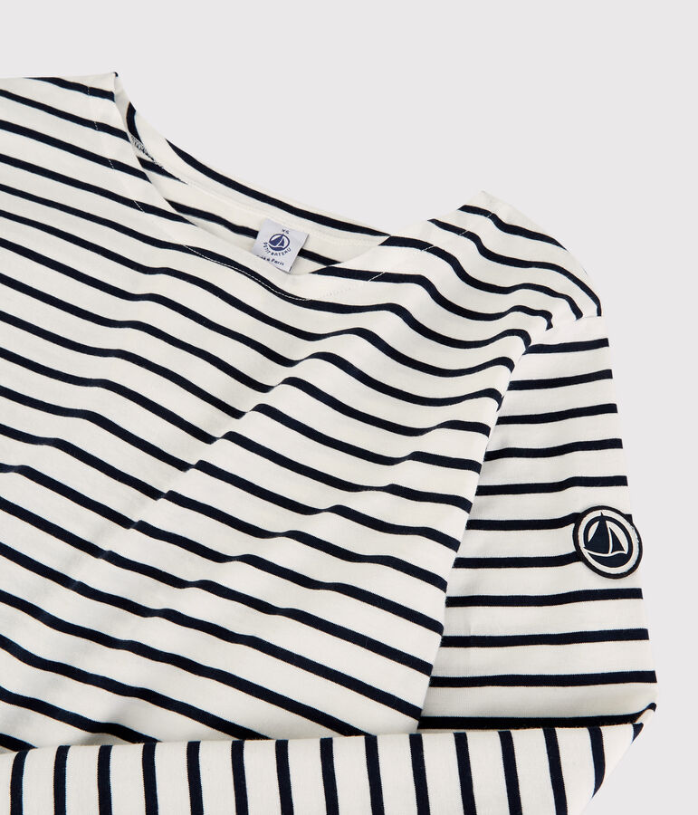 Leichtes Streifenshirt aus Baumwolle Damen weiss/blau