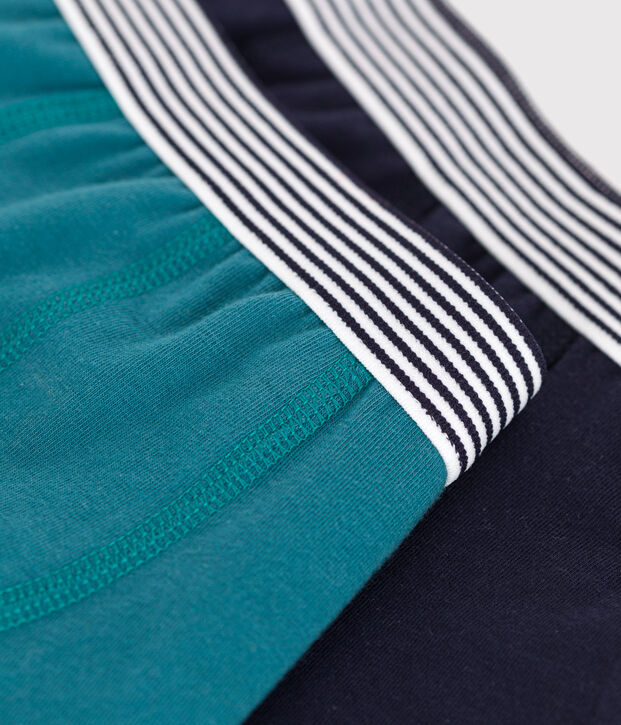 2er-Set Kinder-Boxershorts aus einfarbiger Baumwolle mit Elastan vielfarbig