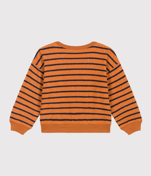 Kinder-Sweatshirt aus Frottee braun/blau