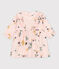 Bedrucktes langärmeliges Babykleid aus Musselin rosa SALINE/weiss MULTICO