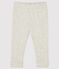 Einfarbige Baby-Legging aus 1x1-Rippstrick für Mädchen beige MONTELIMAR CHINE