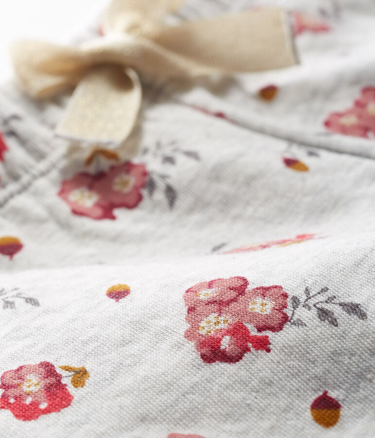Baby-Hose aus bedrucktem Doppeljersey f&uuml;r M&auml;dchen grau/vielfarbig