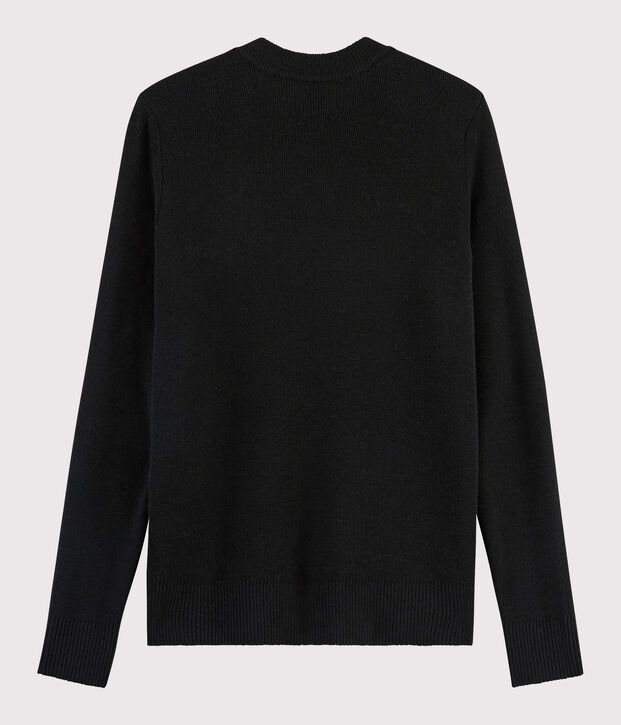 Damenpullover aus Wolle schwarz