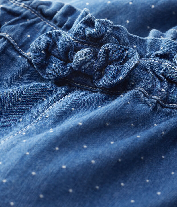 Baby-Hose aus hellem Denim mit Polka-Dot-Muster M&auml;dchen blau