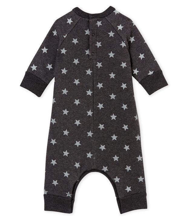 Langer Baby Jungen Overall mit Print grau/grau