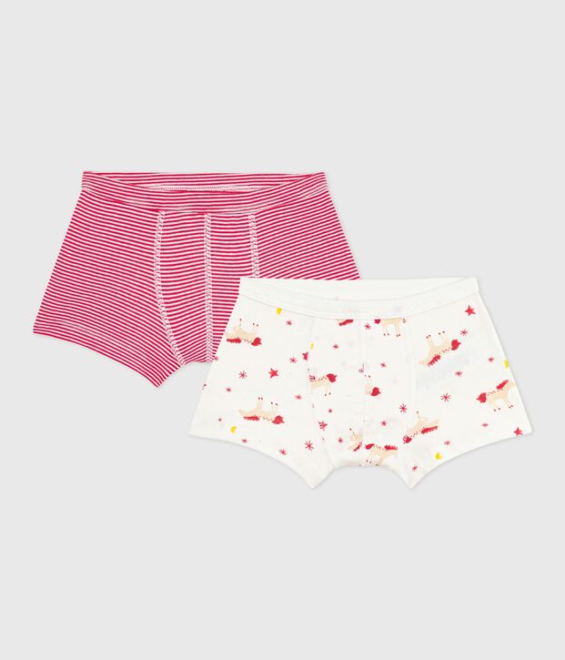 Set Kinder-Boxershorts mit &uuml;berzogenem Bund aus Baumwolle mit Pferd-Motiv vielfarbig