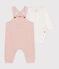 Baby Set, Latzhose aus Samt und body rosa SALINE