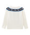 Kinder-Pullover Mädchen weiss MARSHMALLOW/weiss MULTICO