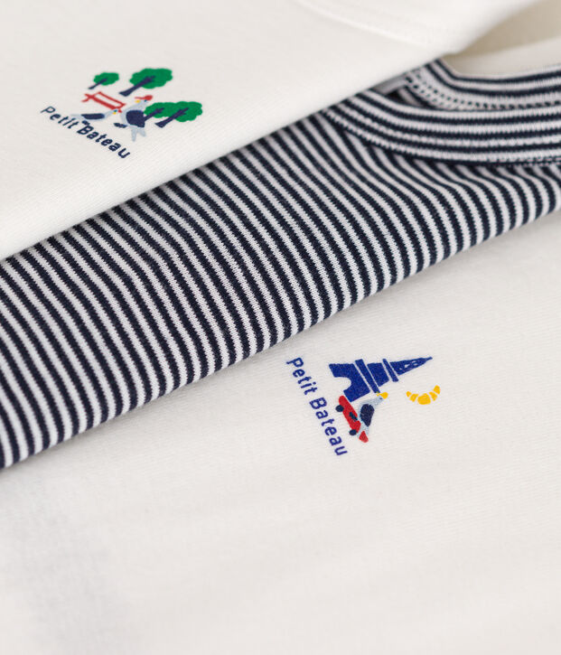 Set aus 3 &auml;rmellosen Baby-Bodys aus Baumwolle vielfarbig