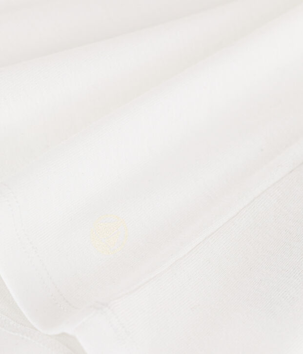 Kurz&auml;rmeliges Damen-T-Shirt L'Iconique aus einfarbigem Rippstrick weiss