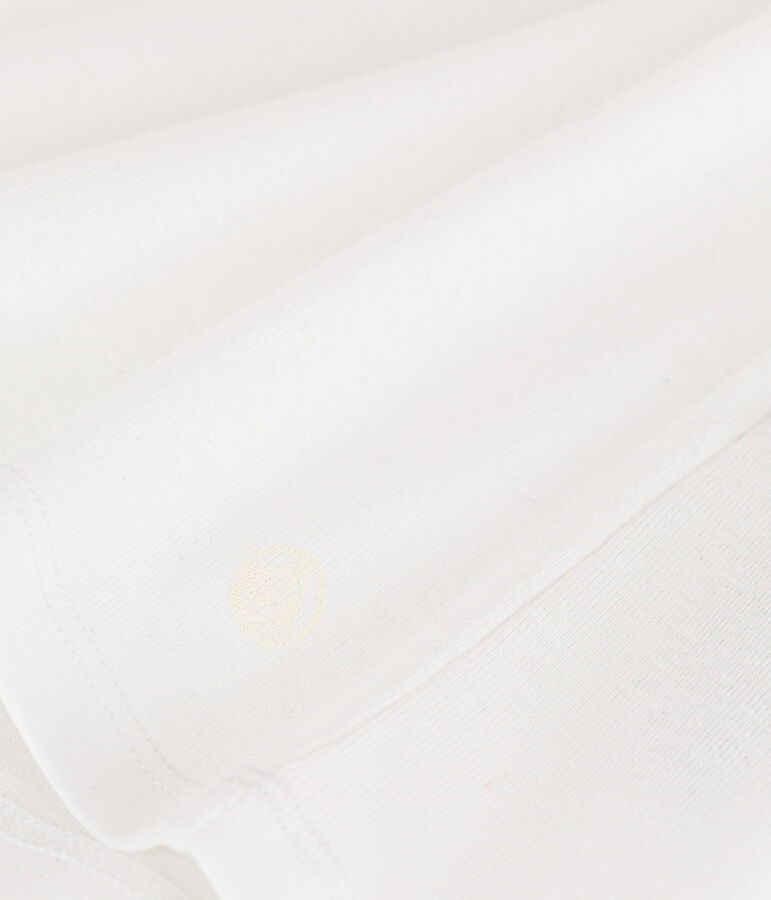 Kurz&auml;rmeliges Damen-T-Shirt L'Iconique aus einfarbigem Rippstrick weiss ECUME