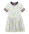 Kinder-Kleid f&uuml;r M&auml;dchen weiss/vielfarbig