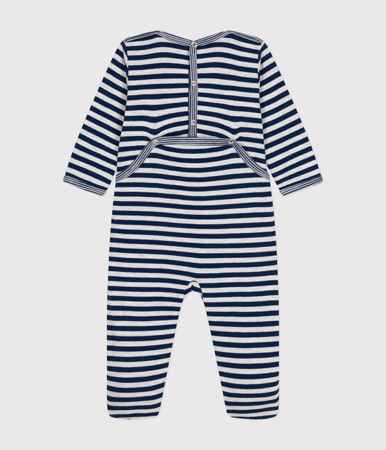 Gestreifter Baby-Strampler aus Doppeljersey blau MEDIEVAL/ MONTELIMAR