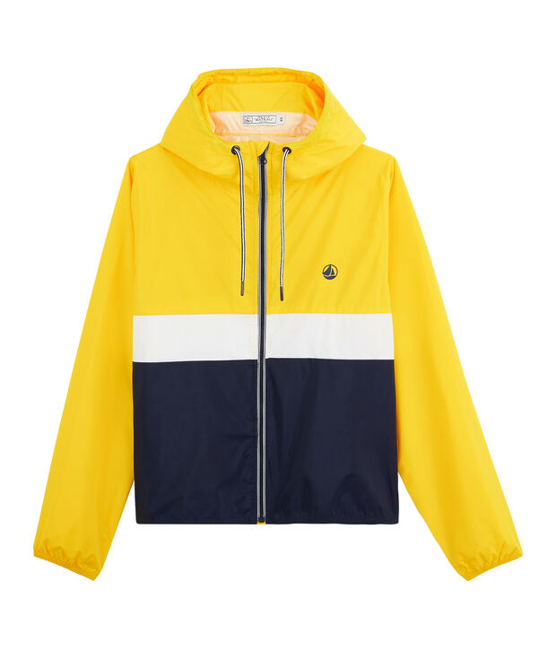 Kurze Windjacke Unisex blau/weiss/gelb