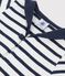 Babykleid aus dickem Bio-Jersey mit Matrosenkragen weiss MARSHMALLOW/blau SMOKING