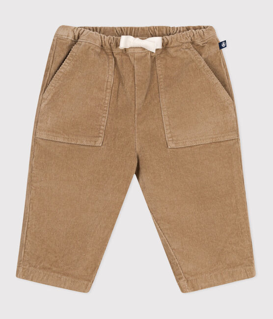 Baby-Hose aus einfarbigem Fein-Cord beige ROCHE CLAIR