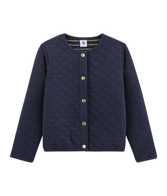 Schlauch-Cardigan für Mädchen blau SMOKING/gelb OR