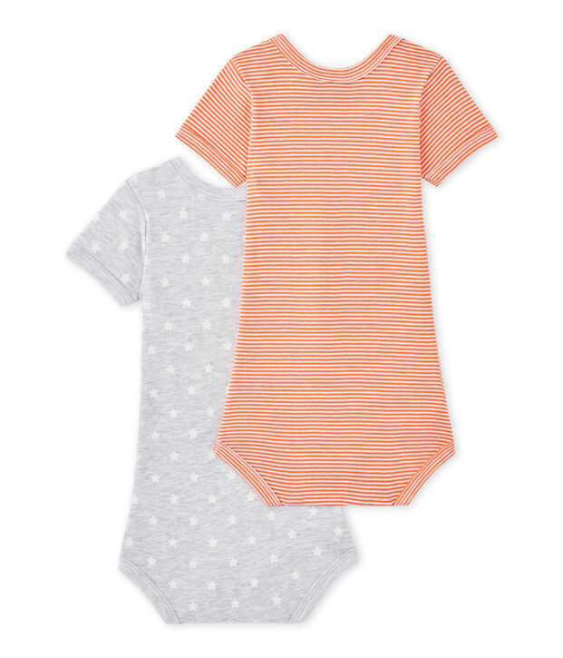 Baby-Jungen-Kurzarmbodys im 2er-Set weiss