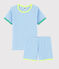 Kinder-Kurzpyjama blau EDNA/weiss MARSHMALLOW