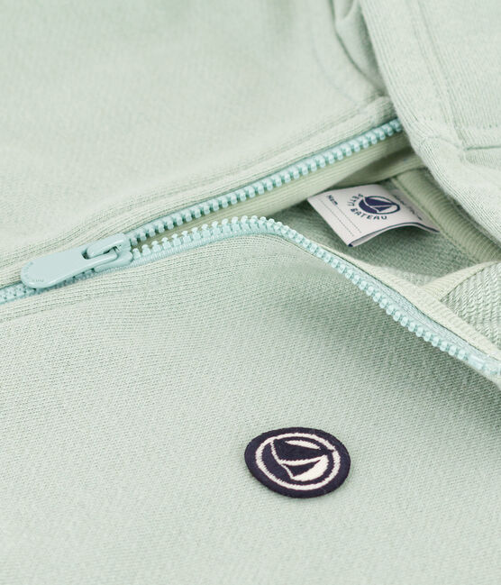 Kapuzen-Sweatshirt mit Reißverschluss aus Molton Kinder/Jungen grün HERBIER