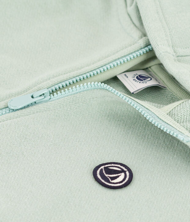 Kapuzen-Sweatshirt mit Rei&szlig;verschluss aus Molton Kinder/Jungen gr&uuml;n