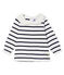 Langärmelige Baby-Bluse für Mädchen mit Streifen weiss MARSHMALLOW/blau SMOKING CN