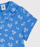 Kurzärmeliges T-Shirt aus Baumwolle für Mädchen blau BRASIER/grau MARSHMALLOW
