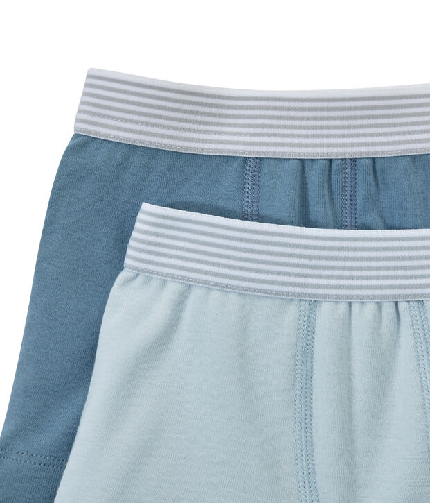 Einfarbige Jungen-Boxershorts im 2er-Set weiss