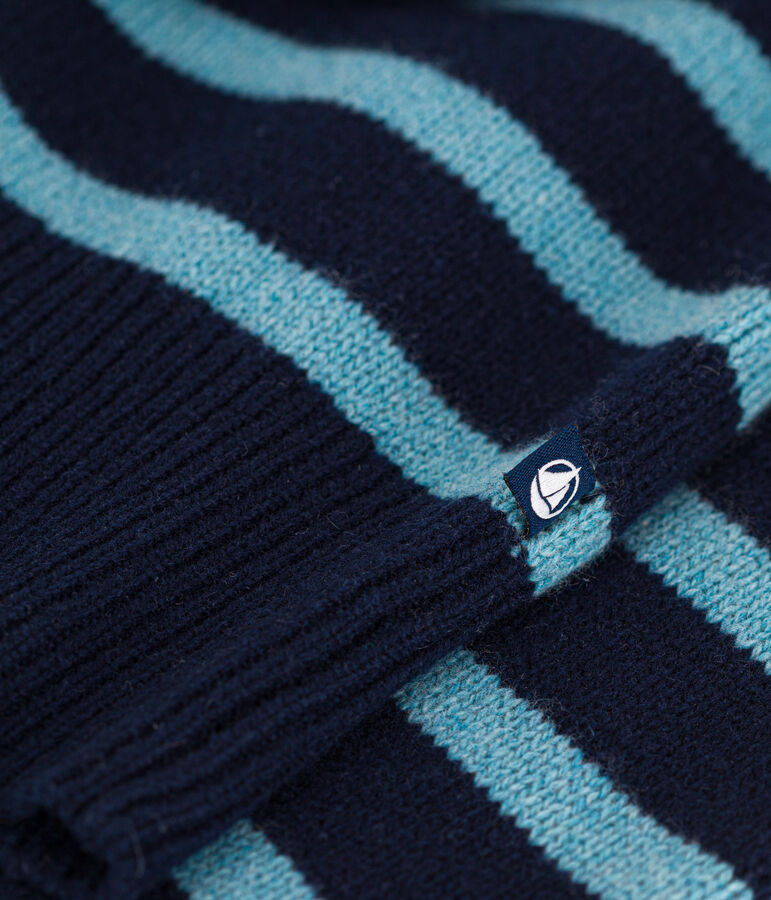 Damenpullover aus Wolle mit Matrosenmuster SMOKING/ AZUL