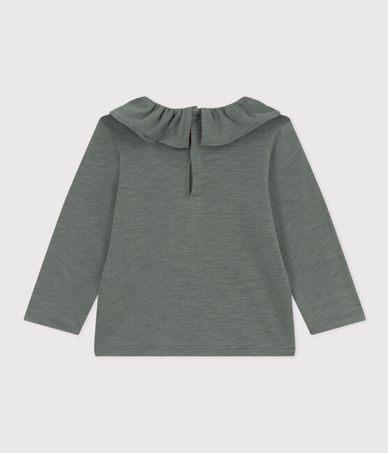 Langärmelige Babybluse aus geflammtem Jersey grün THUYA