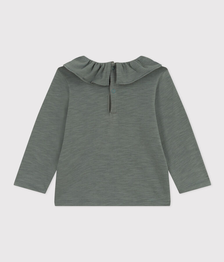 Lang&auml;rmelige Babybluse aus geflammtem Jersey gr&uuml;n