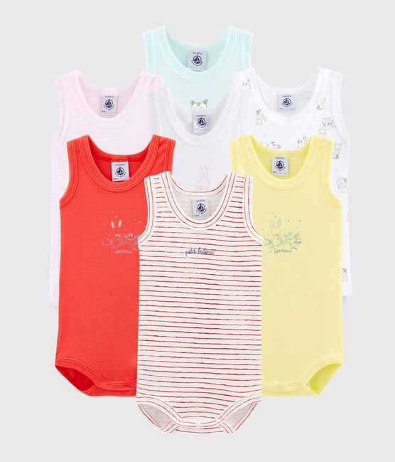 Überraschungsset mit 7 ärmellosen Baby-Bodys für Jungen variante 1
