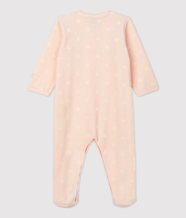 Baby-Strampler aus Nicki rosa/weiss