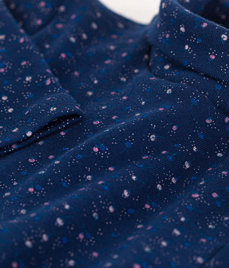 Baby-Rollkragenshirt aus Baumwolle blau MEDIEVAL/weiss MULTICO