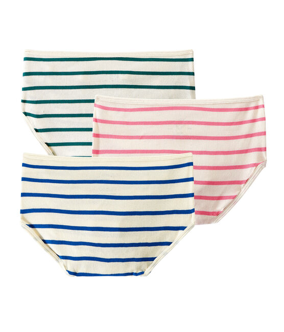 Jedes Set besteht aus 3 hochgeschnittenen Slips damen weiss .