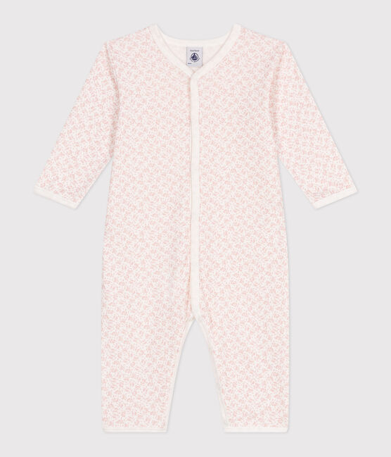 Strampler ohne Füßchen aus Baumwolle mit Blumenmotiv MARSHMALLOW/ PANTY