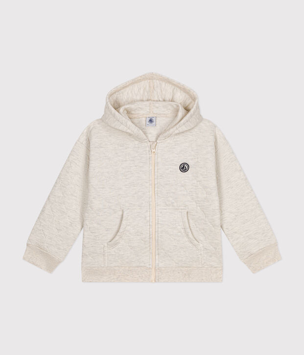 Kinder-Hoodie mit Rei&szlig;verschluss aus gestepptem Doppeljersey MONTELIMAR CHINE