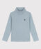 Gestreifter Unterziehpullover aus Baumwolle für Mädchen und Jungen blau ROVER/weiss MARSHMALLOW