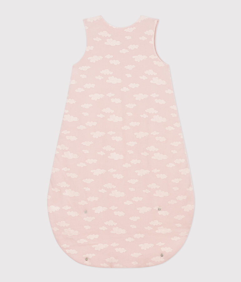 Babyschlafsack aus Nicki mit Wolkenmotiv TOG 2 rosa/weiss