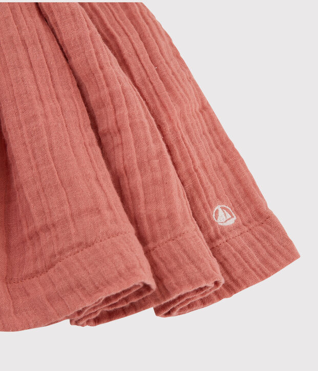 Kleid aus Bio-Baumwollgaze f&uuml;r M&auml;dchen rosa