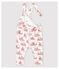 Lange Baby-Latzhose aus Molton für Mädchen weiss MARSHMALLOW/rot TERKUIT
