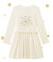 Glitzerndes Mädchen-Kleid im Materialmix beige COQUILLE