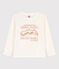 Langärmeliges T-Shirt mit Printmotiv Kinder Jungen weiss MARSHMALLOW
